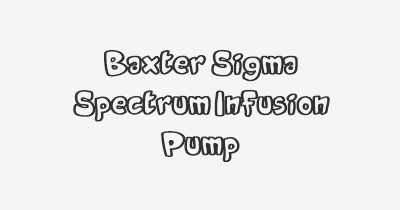 Thumbnail for lifespan of Baxter Sigma Spectrum Infusion Pump