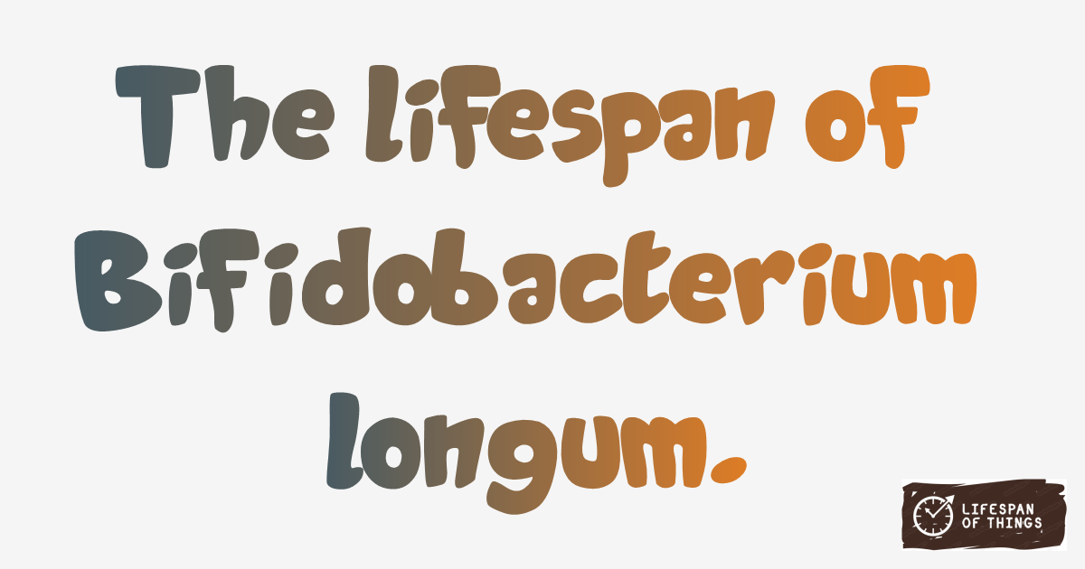 Lifespan of Bifidobacterium longum