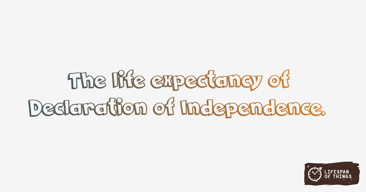 Lifespan of Declaration of Independence