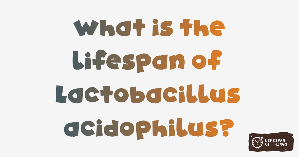 Lifespan of Lactobacillus acidophilus