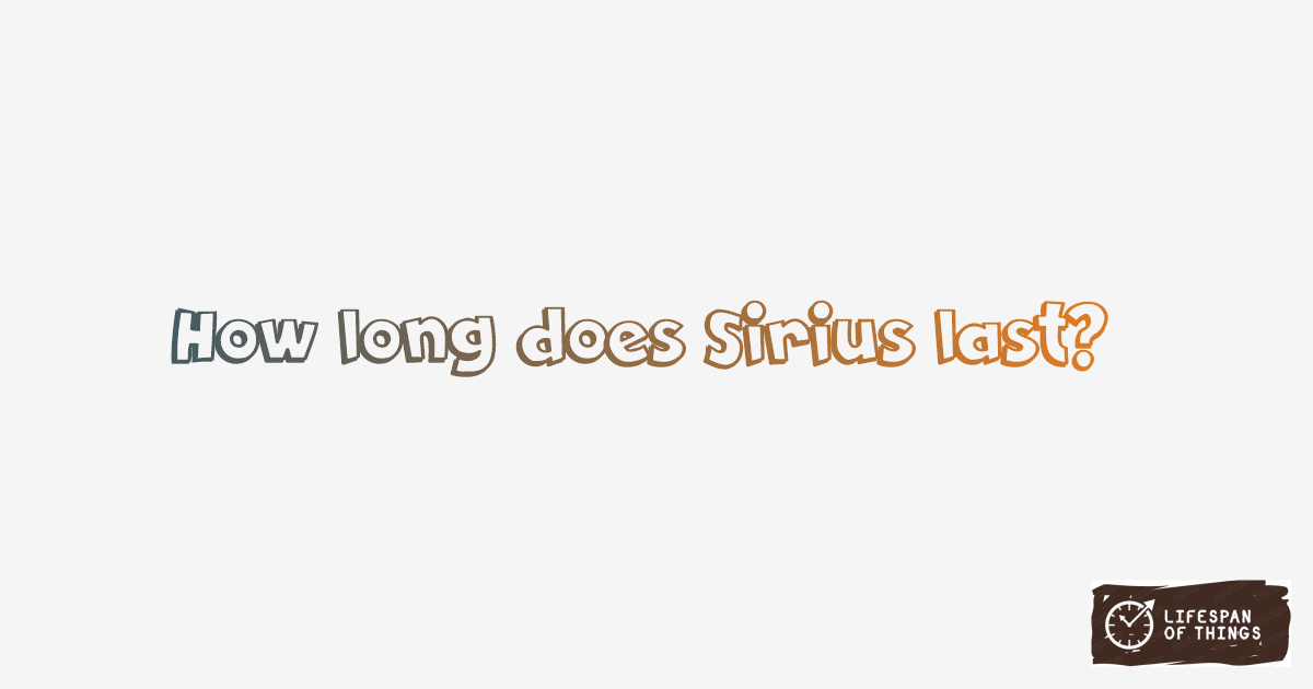 Lifespan of Sirius